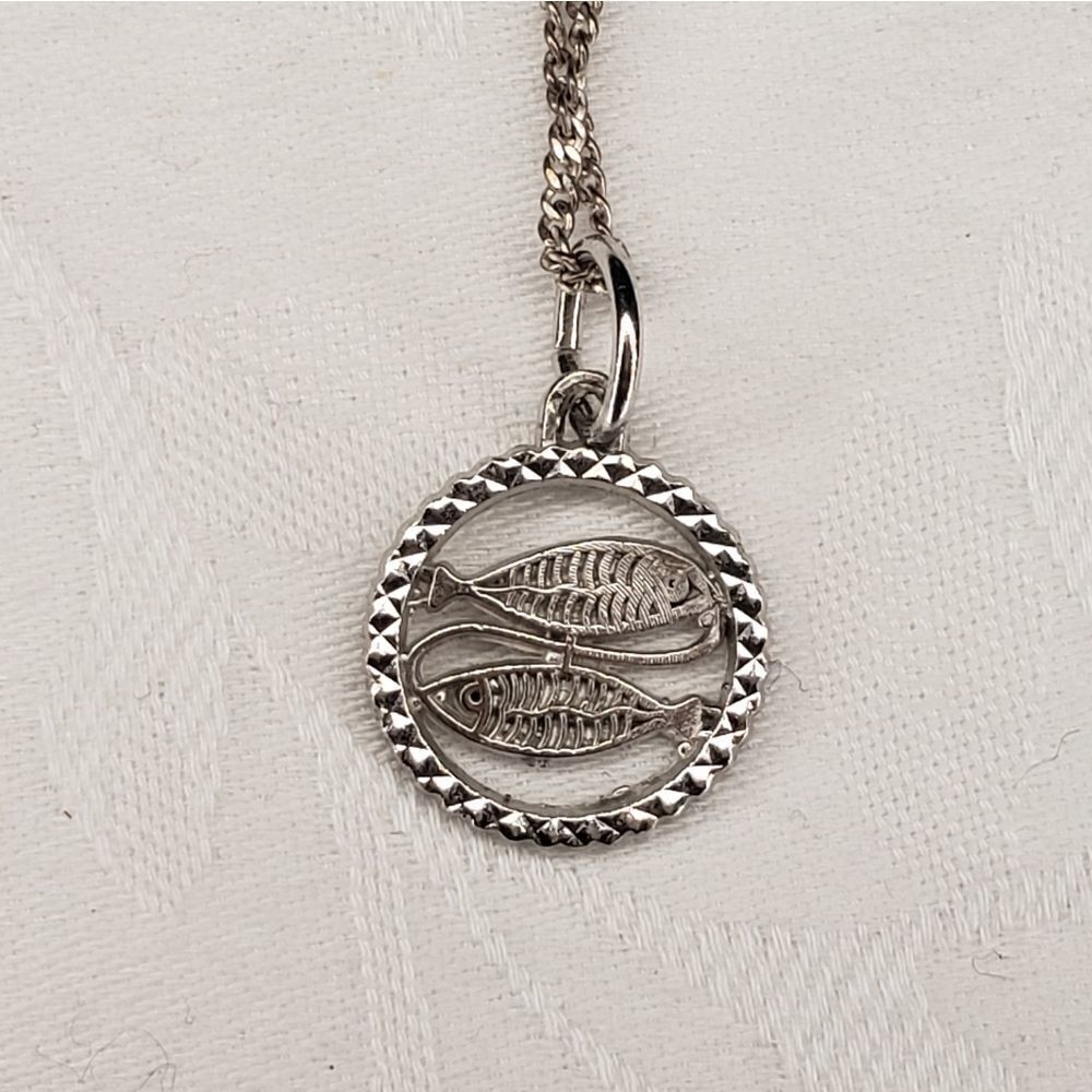Vintage Pisces Sterling Silver Necklace